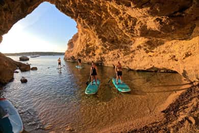 SANT ANTONI: ALL INCLUDED PADDLE SURF&SNORKEL TOUR BOAT