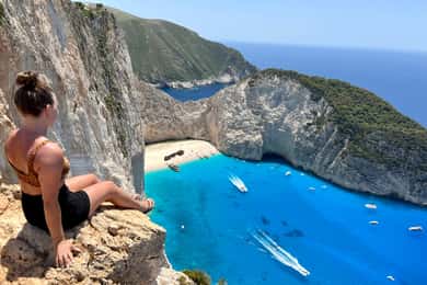 Zakynthos: Shipwreck Beach mit Blue Caves Land & Sea Tour