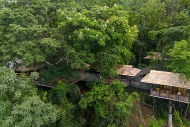 Kuang Si Waterfall, Tree Top Cafe, Ziplining