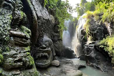 Holy Purification Ceremony at Taman Beji Griya Waterfall