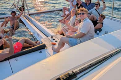 Chania Old Port: Luxury Sunset Catamaran Cruise with Wine