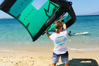 Naxos: Wingfoilling Lessons by Amouditis Kite Center