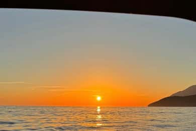 Sunset boat tour with swim stops,snorkeling&local wine