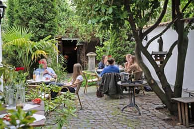 Colônia-Nippes: Festa do vinho no verão em um jardim de estilo francês