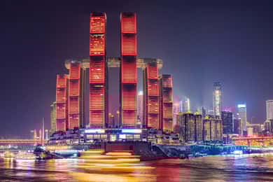 Visite nocturne des deux fleuves de Chongqing + bâtiment WFC + visite de Ciqikou