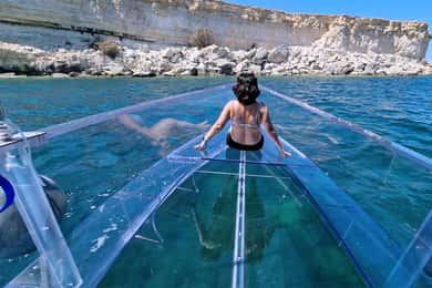 Syracuse: Coast and Sea Caves Full Transparent Boat Tour