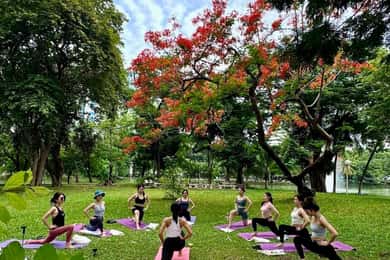 Bangkok: Yoga fluido matutino para todos los niveles en el parque Lumphini