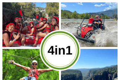 Alanya/Side/Antalya: Kanyon Rafting, Buggy ve Zipline Turu