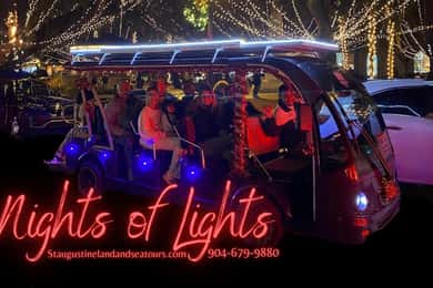 St Augustine: Nights of Lights Tour med elektrisk vogn