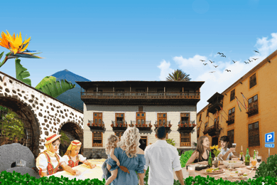 La Orotava:Casa de los Balcones & Molino del Hoyo Gofio Mill