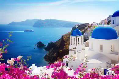 Santorini: Excursión costera al teleférico de circunvalación con traslado en barco
