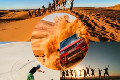 Doha Desert Excursion, Camel Ride, Inland sea, Sandboarding