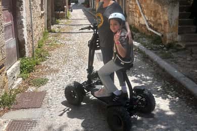 Grand Route in Rhodes With a Small ATV
