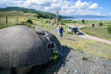 Omkring søen Albanien fra Ohrid og Struga.
