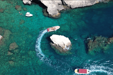 Privétour over het eiland Ortigia en de zeegrotten