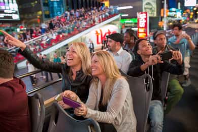NYC: Sightseeing Night Tour by Open-Top Bus with Live Guide