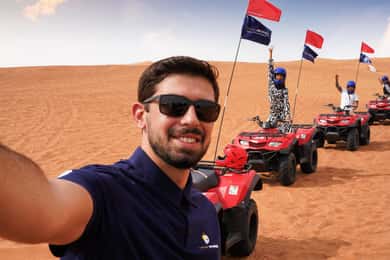Dubai Desert Adventure: Red Dunes Guided Quad/Polaris & BBQ
