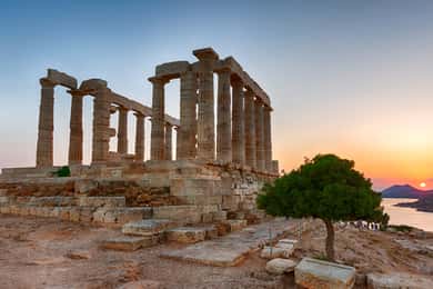 Athènes : Temple de Poséidon et Cap Sounion au coucher du soleil