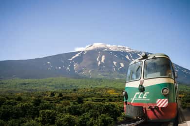 From Taormina: Mount Etna upper craters and Alcantara Gorges