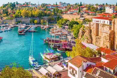 From city of Side: Antalya Old City and Waterfall Day Trip