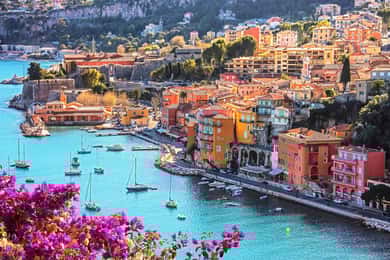 Den franske riviera østkyst mellem Nice og Menton