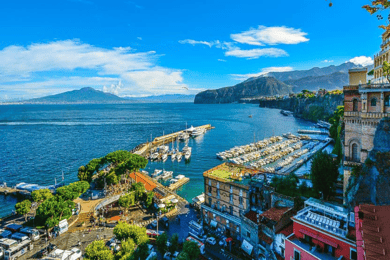 Fra Napoli: Amalfikysten, Sorrento og Pompeii
