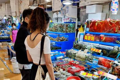 Seul: jantar no mercado de peixes Noryangjin