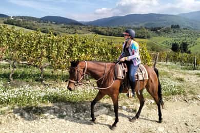 De Florença: Passeio a cavalo e visita ao vinho na quinta com almoço