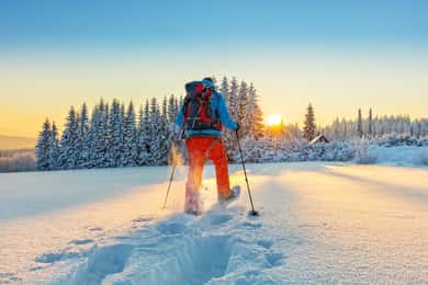 De Praga: excursão guiada com raquetes de neve com vista para a montanha