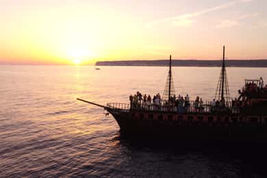 Lampedusa: Sunset Dolphin Sighting on a Pirate Ship