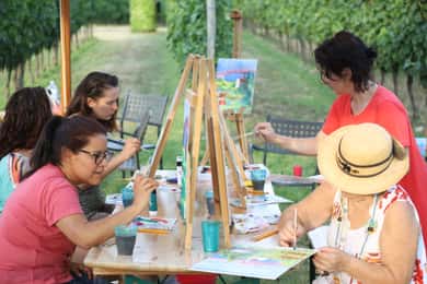 Lazise: Painting Expereince with Wine and Local Food Platter
