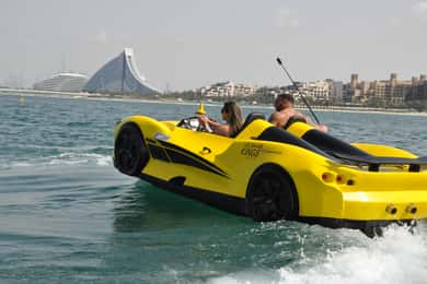 Dubai: Jet Car Ride med utsikt över Burj Al Arab med glass