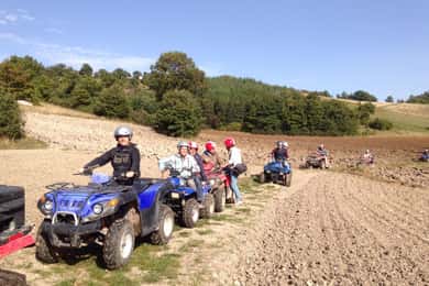 Guided quad tour with aperitif in the wood