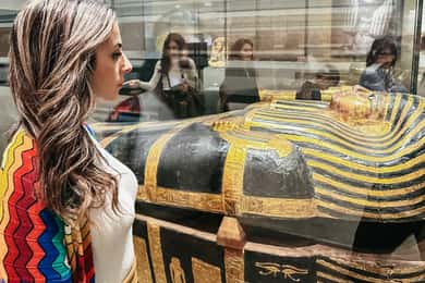 Rundvisning på det egyptiske museum med guide