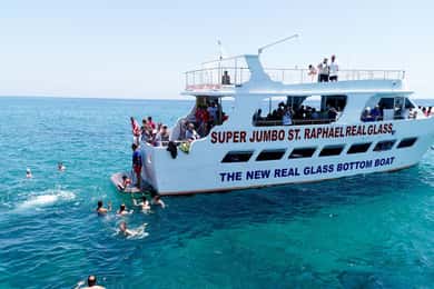 Paphos: Glass Bottom Boat Trip with Swimming or Snorkeling