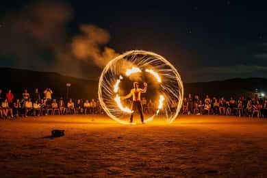 Marrakech: cena romántica en Agafay, paseo en camello y espectáculo de fuego