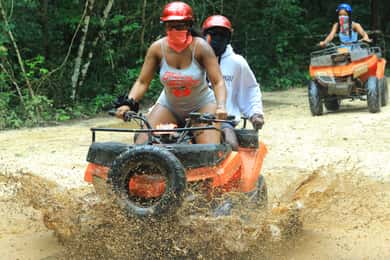 CANCUN : Aventure en quad, Ziplines, Cenote + 24K Club Open Bar