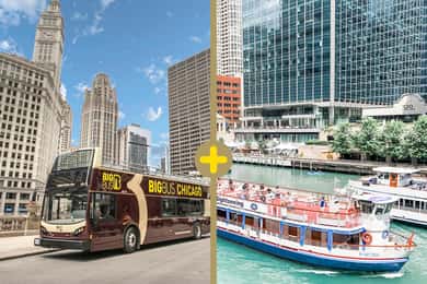 Chicago: Architecture River Tour and Hop-on Hop-off Bus Tour