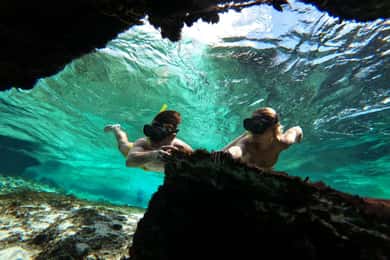 PLONGÉE EN APNÉE DANS LE RÉCIF DE TULUM, TOUR EN BATEAU ET CALETA