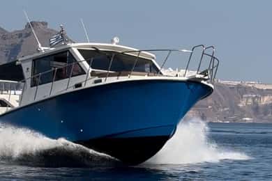 Santorini Private Cruise boat fishing tour - BBQ, Snorkeling