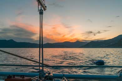 Sunset sailing Catamaran around Portofino