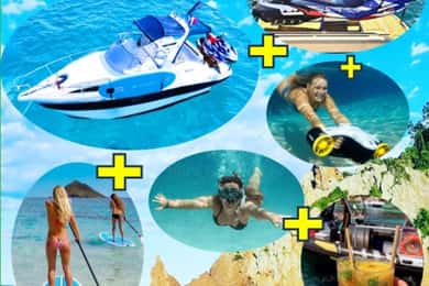 Mandelieu: Hele dag boot jetski peddel onderwtaer scooter.