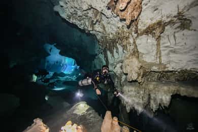 Vanuit Cancún: 2 duiken in Cenote Dos Ojos voor gebrevetteerde duikers