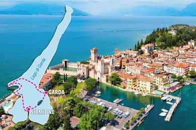 Grand tour en bateau sur le lac (arrêt à Sirmione et Garda + apéritif)