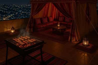 Amman: Bedouin Barbecue Night with City Views