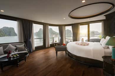 2/3-Day Halong & Lan Ha Bay Doris 5* Cruise balcony, bathtub