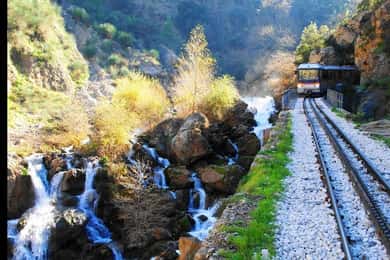 Lake caves and rack railway in Kalavryta