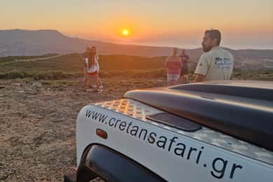 Rethymo: Landrover Safari Sunset Tour with Dinner and Drink