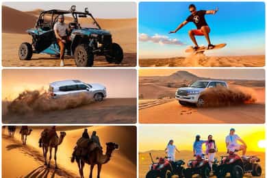 الدوحة: مركبات الدفع الرباعي، ومركبات الدفع الرباعي/العربات التي تجرها الدواب، وركوب الجمال، والتزلج على الرمال