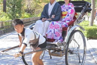 京都：清水寺 着物をレンタルして人力車に乗る